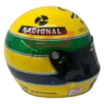 Full-scale replica of the Ayrton Senna 30th Anniversary Tribute helmet, detailed collector’s display model.