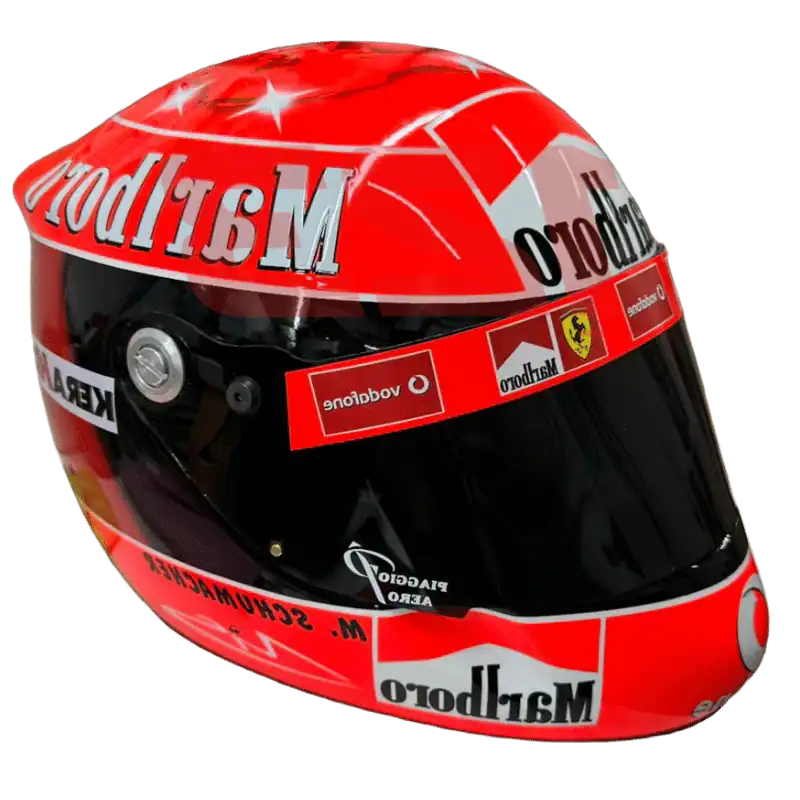 Michael Schumacher 2006 Full-Scale Replica Helmet Full-scale replica of Michael Schumacher’s 2006 Formula 1 helmet, detailed collector’s display model.