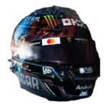 Full-scale replica of Oscar Piastri’s 2025 Austin Grand Prix “computer chip” helmet, detailed collector’s display model.