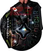 Full-scale replica of Oscar Piastri’s 2025 Austin Grand Prix “computer chip” helmet, detailed collector’s display model.