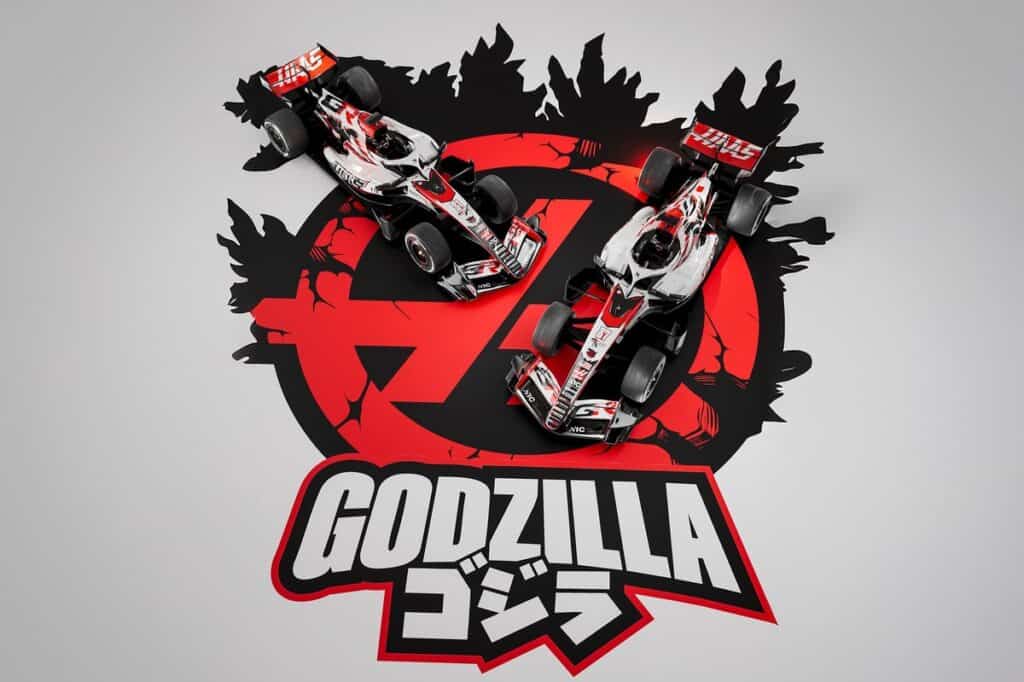 Haas F1 Team Godzilla special livery for the 2026 Japanese Grand Prix at Suzuka