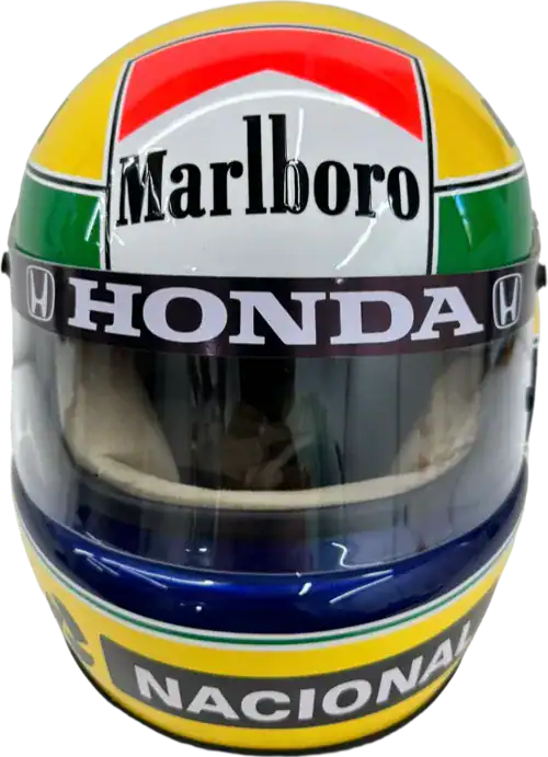 Ayrton Senna 1988 full-size replica helmet - yellow and green McLaren livery