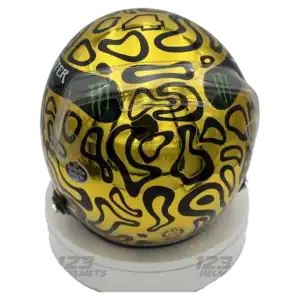 Lando Norris 2025 Gold World Champion F1 replica helmet — back view, collector display model