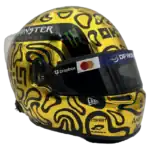 Lando Norris 2025 Gold World Champion F1 replica helmet — left-back view, collector display model