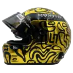 Lando Norris 2025 Gold World Champion F1 replica helmet — left-front view, collector display model