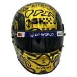 Lando Norris 2025 Gold World Champion F1 replica helmet — right view, collector display model