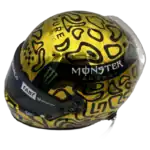 Lando Norris 2025 Gold World Champion F1 replica helmet — top view, collector display model