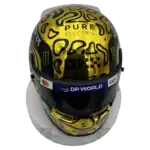 Lando Norris 2025 Gold World Champion F1 replica helmet — top view, collector display model