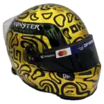 Lando Norris 2025 Gold World Champion F1 replica helmet — front view, collector display model