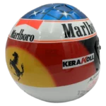Michael Schumacher 2000 Ferrari F1 replica helmet — back view, collector display model