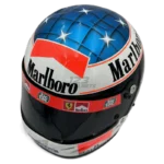 Michael Schumacher 2000 Ferrari F1 replica helmet — right-back view, collector display model