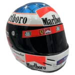Michael Schumacher 2000 Ferrari F1 replica helmet — right-front view, collector display model