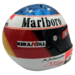 Michael Schumacher 2000 Ferrari F1 replica helmet — back view, collector display model