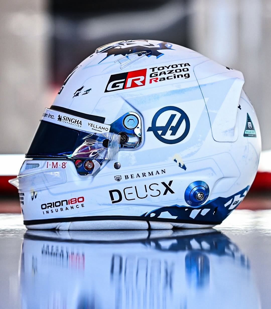 Ollie Bearman Canadian GP 2026 Montreal helmet — Arctic livery personal walkthrough
