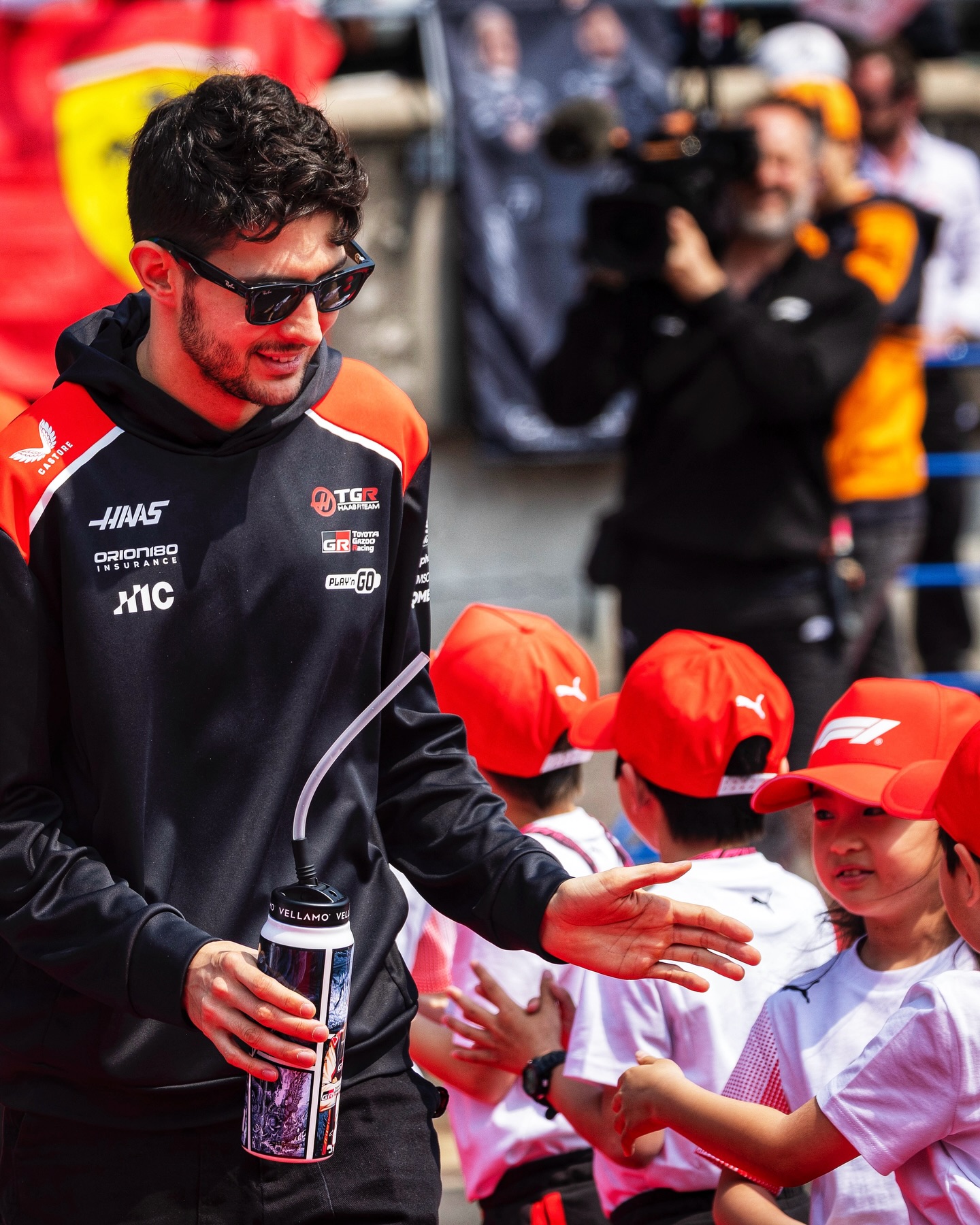 Photo by Esteban Ocon on April 30, 2026. May be an image of ‎racing vehicles, helmet, glasses and ‎text that says '‎Racing AASOTA GAZOO Gazoo TOYOTA TOYOTA TOYOTA ER wKO 福 RAN! SINCHA aذبNIS Haas Auto
