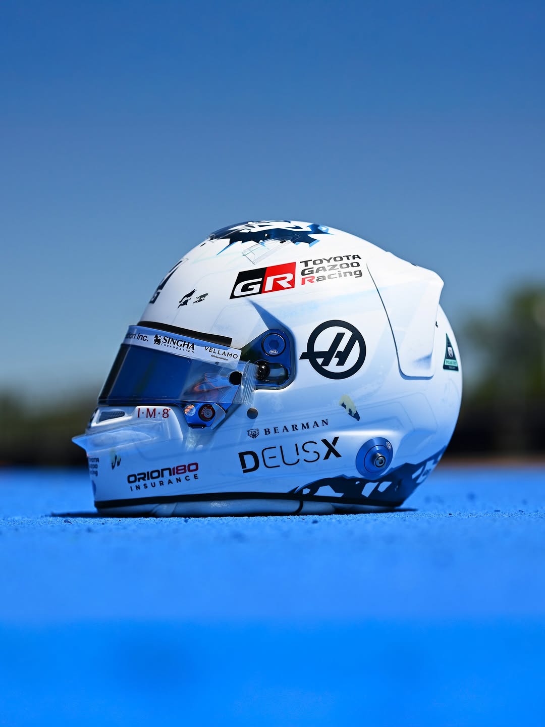 Ollie Bearman Canadian GP 2026 Montreal helmet reveal — Arctic polar bear theme