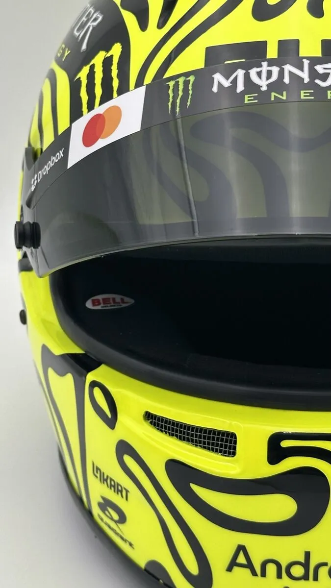 Custom F1 replica display helmet — atelier commission