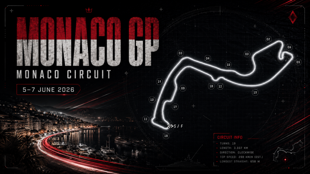 Circuit de Monaco circuit map — Monaco GP 2026