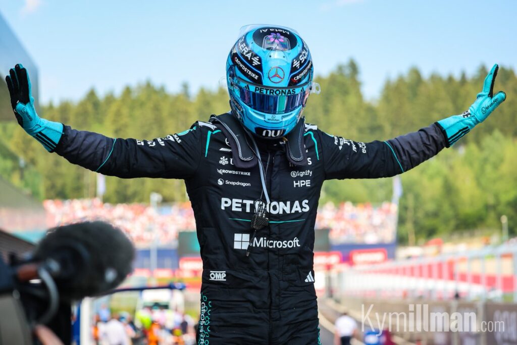 BACK AT THE TOP George Russell converted pole position into victory in Austria to claim the seventh win of his Formula