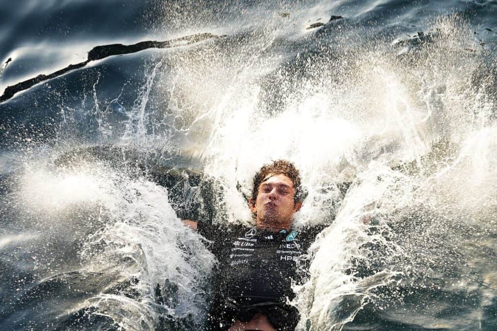Kimi Antonelli celebrates Monaco GP win with spectacular harbour jump
