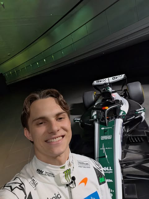 Photo by McLaren Mastercard Formula 1 Team 🧡 on June 30, 2026. May be an image of racing vehicles, motorcycle, helmet and text.