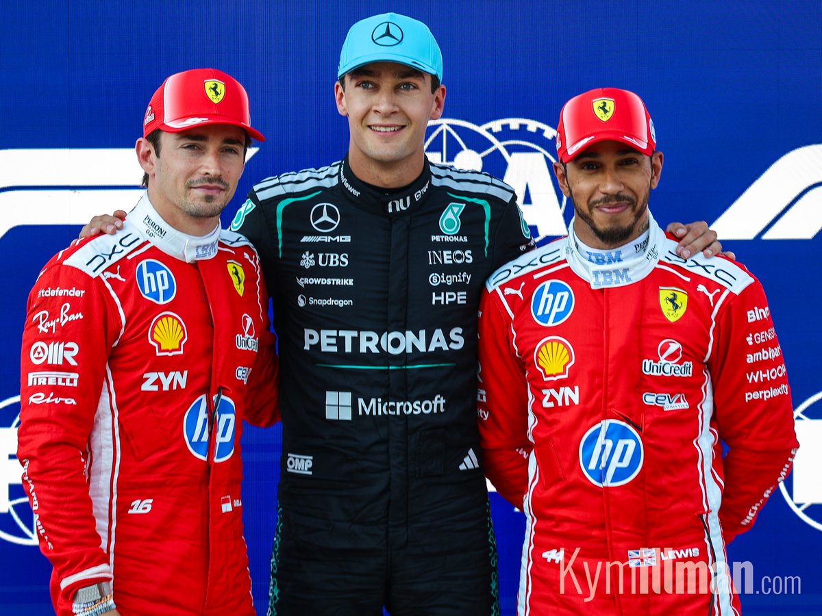 THE FRONT THREE Tomorrow's front three will be made up of George Russell, Charles Leclerc and Lewis Hamilton. That's a