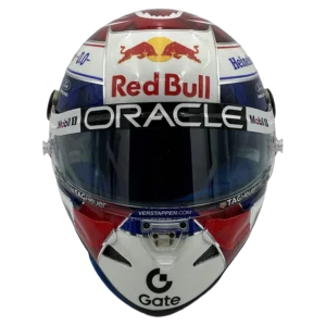 Max Verstappen 2026 F1 replica helmet — unknown view, collector display model