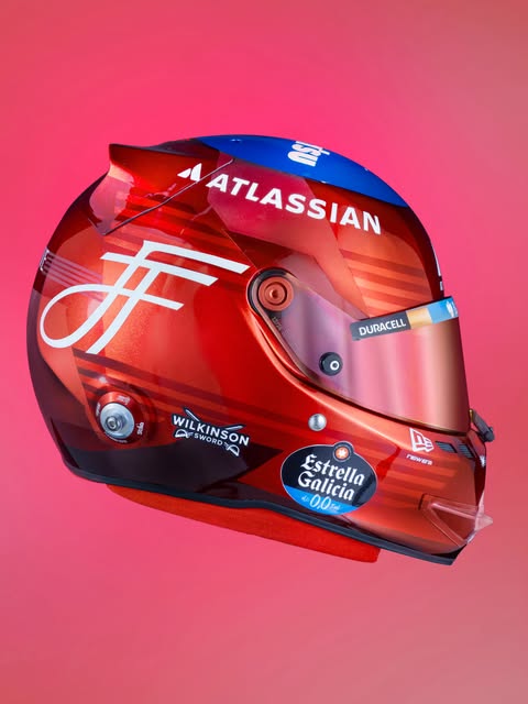 Carlos Sainz 2026 British GP helmet — studio side profile