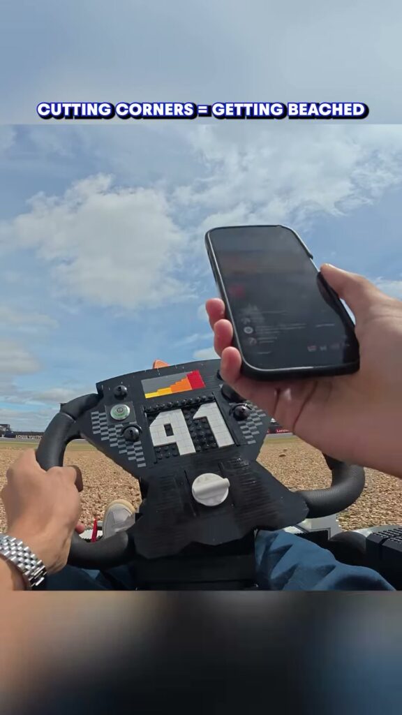 Video by Visa Cash App Racing Bulls F1 Team on July 05, 2026. May be an image of racing vehicles, jet ski, segway, scooter, buggy, helmet, lego, glasses, dune buggy and text.