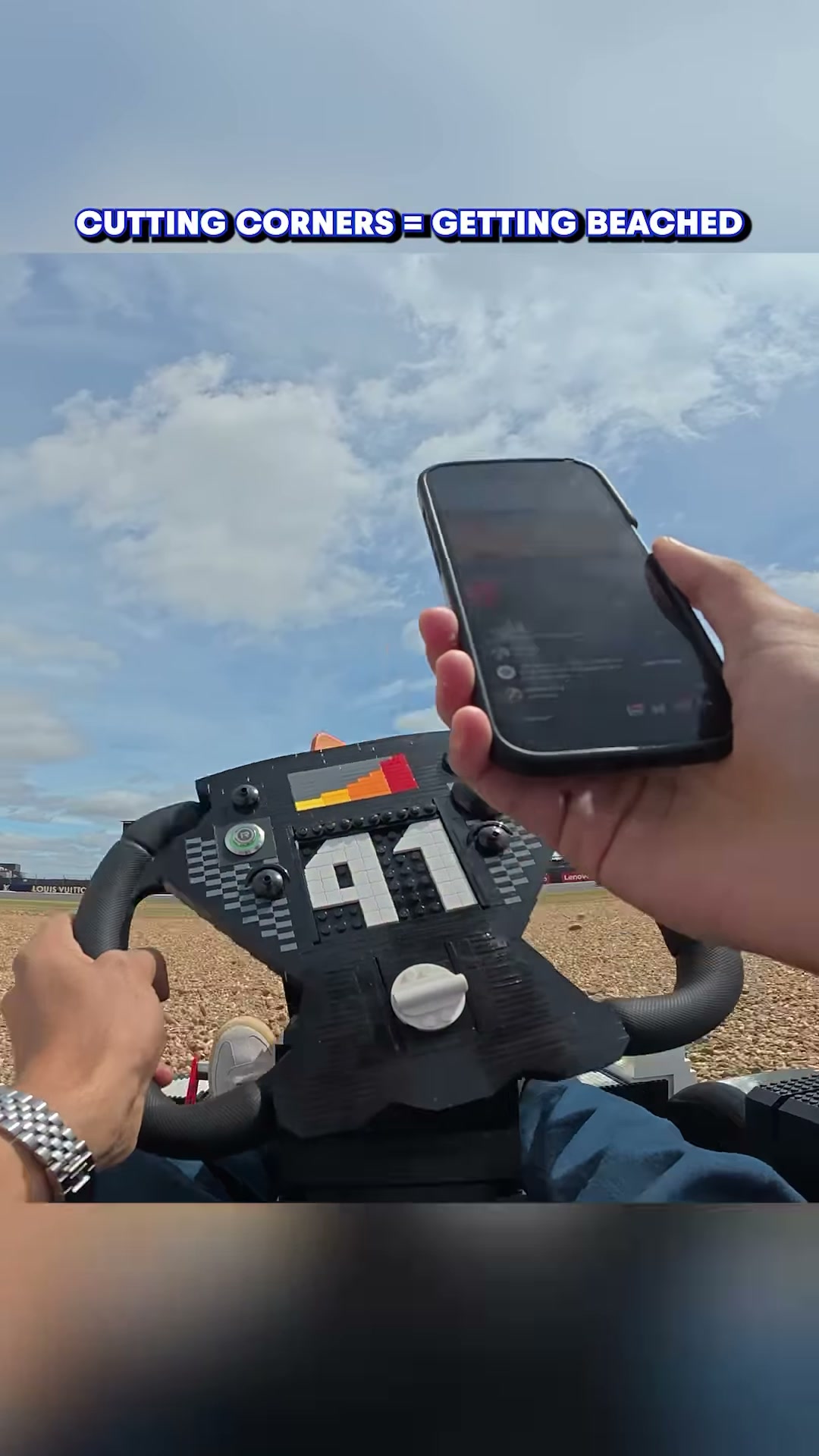 Video by Visa Cash App Racing Bulls F1 Team on July 05, 2026. May be an image of racing vehicles, jet ski, segway, scooter, buggy, helmet, lego, glasses, dune buggy and text.