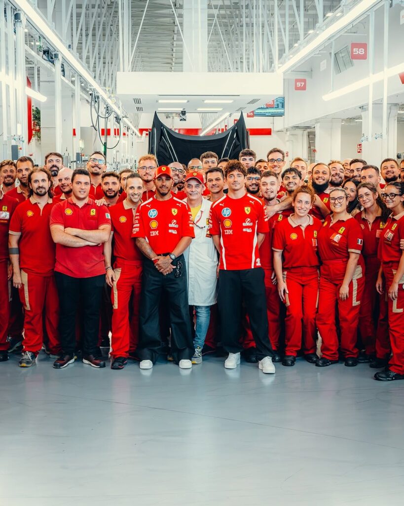 Charles Leclerc's Ferrari Monaco Grand Prix 2024 replica helmet display model with red livery and team branding.