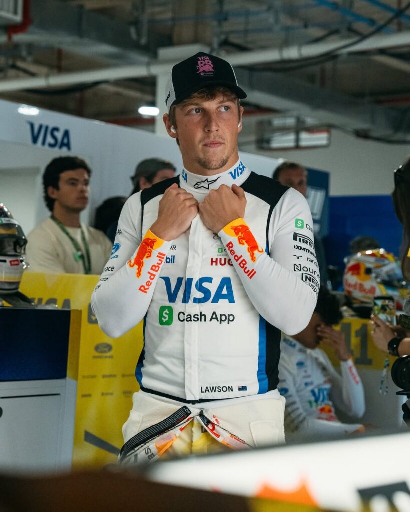 Liam Lawson's Racing Bulls display helmet from the 2024 Canadian Grand Prix.