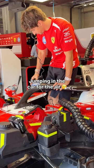 Video by Scuderia Ferrari HP on June 30, 2026. May be an image of text that says 'mOipar OXC MILLE MOLAE RUCHARDNILAE RICHARD RIEHARD Bingx Unicredit ceN CE ŻCG Jumping in the carfor car for the theair air carfortheair AXC CLE nite Beny 息KC makiti'.