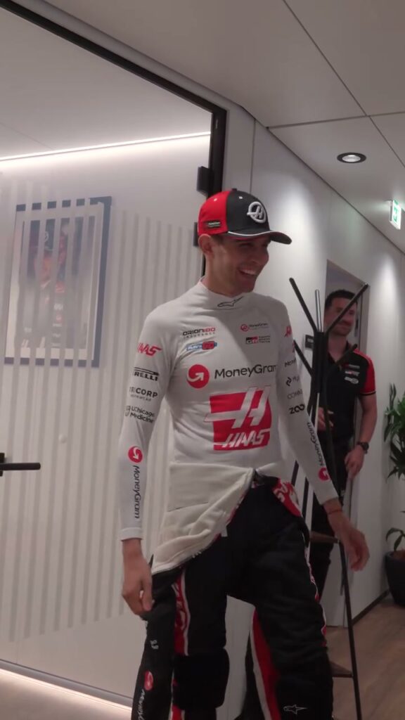 Video by TGR Haas F1 Team on July 22, 2026. May be an image of racing vehicles, helmet and text.