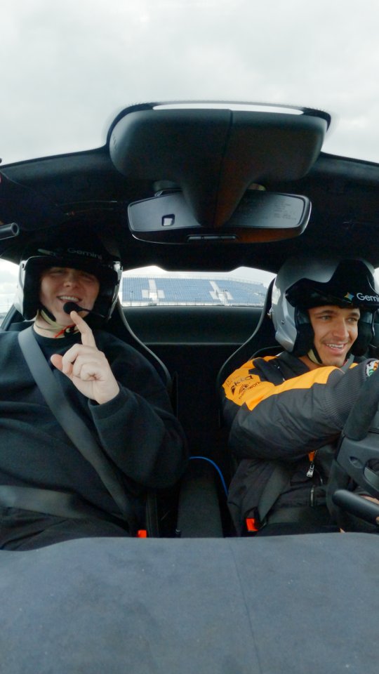 Video by Lando Norris on June 25, 2026. May be an image of buggy, seatbelt and text.