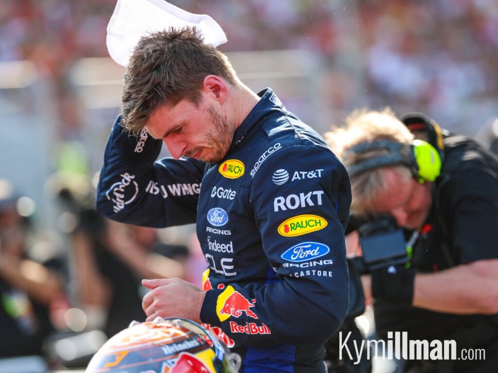 ON THE PODIUM Max Verstappen claimed second place today, despite continuing to voice his frustrations with the Red Bull