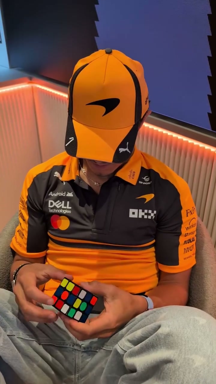 Video by McLaren Mastercard Formula 1 Team 🧡 on July 24, 2026. May be a video game screenshot of helmet and text.