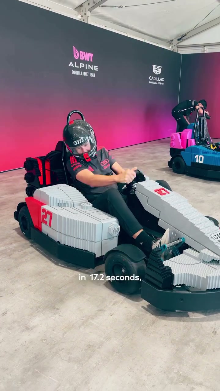Video by Audi Revolut F1 Team on July 02, 2026. May be an image of helmet, lego and text.