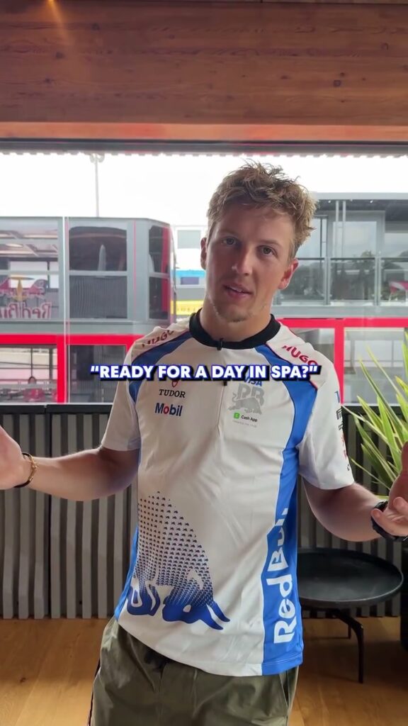 Video by Visa Cash App Racing Bulls F1 Team on July 14, 2026. May be an image of racing vehicles, helmet and text.
