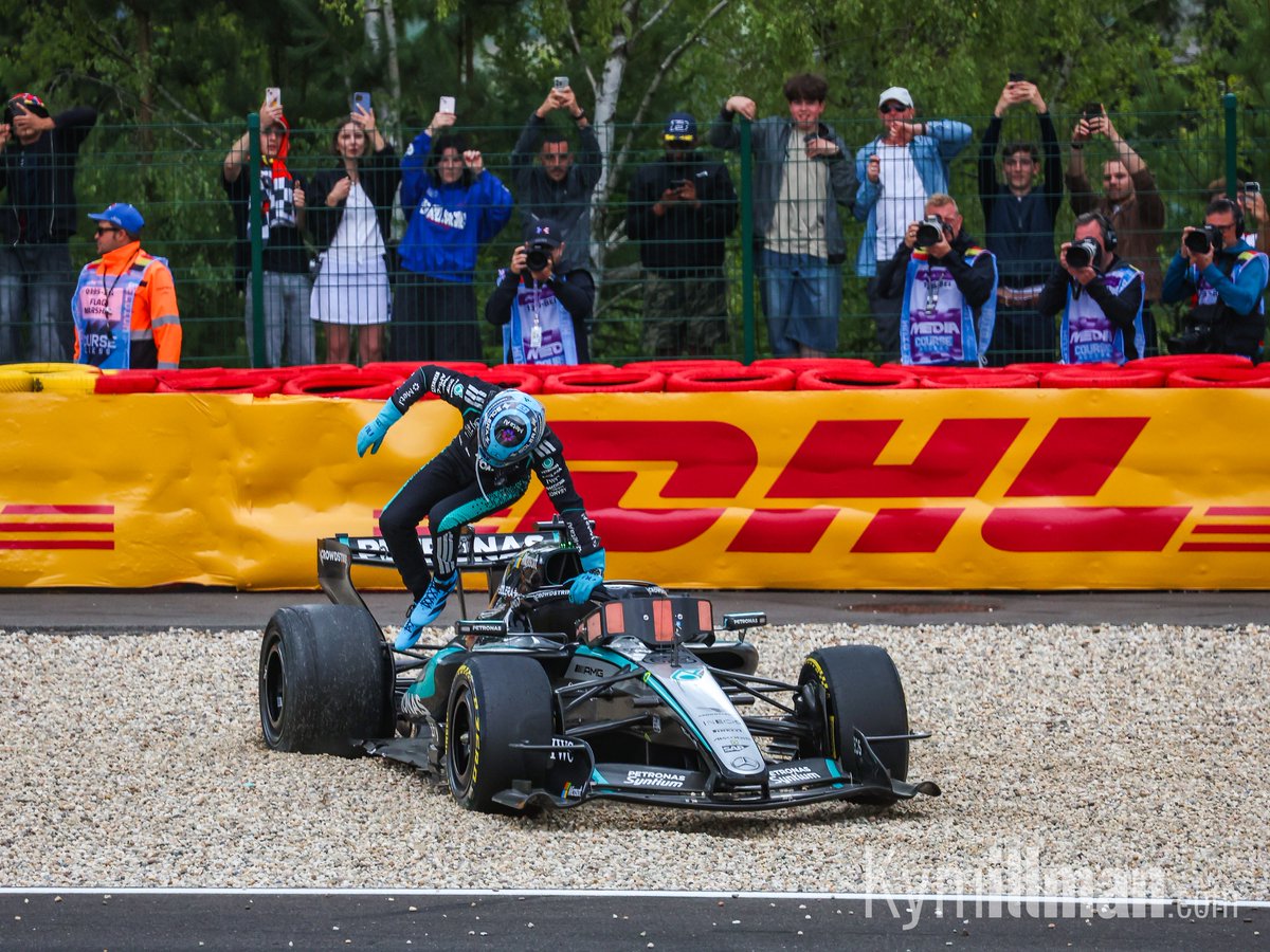 SHORT-LIVED HOPES
George Russell's race came to an early end after contact with Lewis Hamilton at L