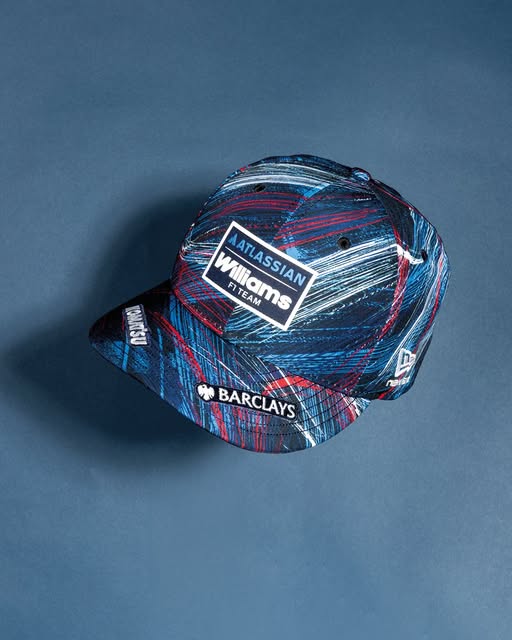 New Era x Atlassian Williams Silverstone Race Special 9FIFTY cap with all-over red-white-blue brushstroke print