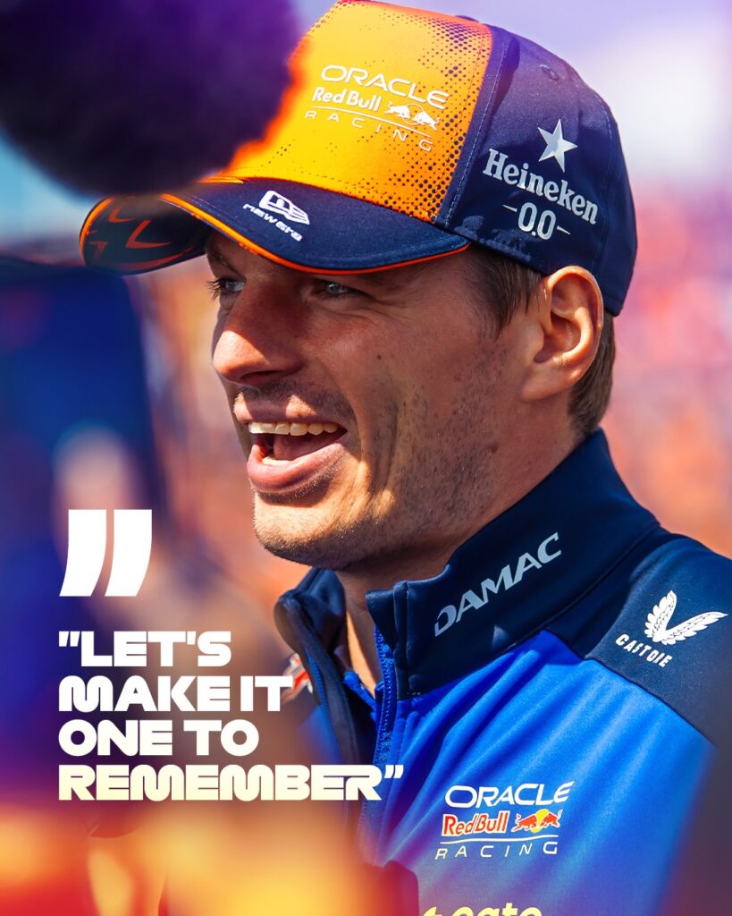 Photo by Formula 1 Heineken Dutch Grand Prix on August 23, 2026. May be an image of ‎racing vehicles, helmet, poster and ‎text that says '‎R RACING A CINIG RedBull ORACLE 五屋 Heineken Heineken -0.0- KE 新代都 rE 3AMAC " "LET'S MAKEIT ONE to REMEMBER" CASTOIE OIE ORACLE RedBull RedBullAL ميو RA RACING‎'‎‎.