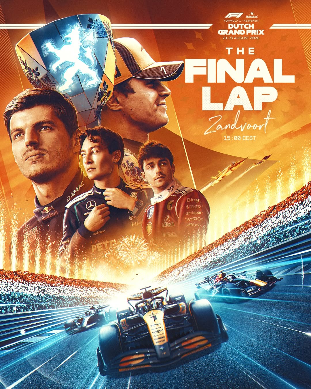 Photo by Formula 1 Heineken Dutch Grand Prix on August 23, 2026. May be an image of racing vehicles, poster and text.