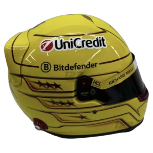 Lewis Hamilton 2025 Ferrari F1 replica helmet — right side view, collector display model