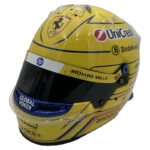 Lewis Hamilton 2025 Miami GP F1 replica helmet — three-quarter front view, collector display model