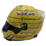Lewis Hamilton 2025 Miami GP F1 replica helmet — left side view, collector display model