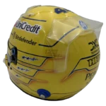 Lewis Hamilton 2025 Miami GP F1 replica helmet — three-quarter back view, collector display model