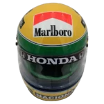 Ayrton Senna 1991 McLaren F1 replica helmet — front view, collector display model