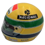 Ayrton Senna 1991 McLaren F1 replica helmet — side view, collector display model