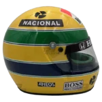 Ayrton Senna 1991 McLaren F1 replica helmet — side view, collector display model
